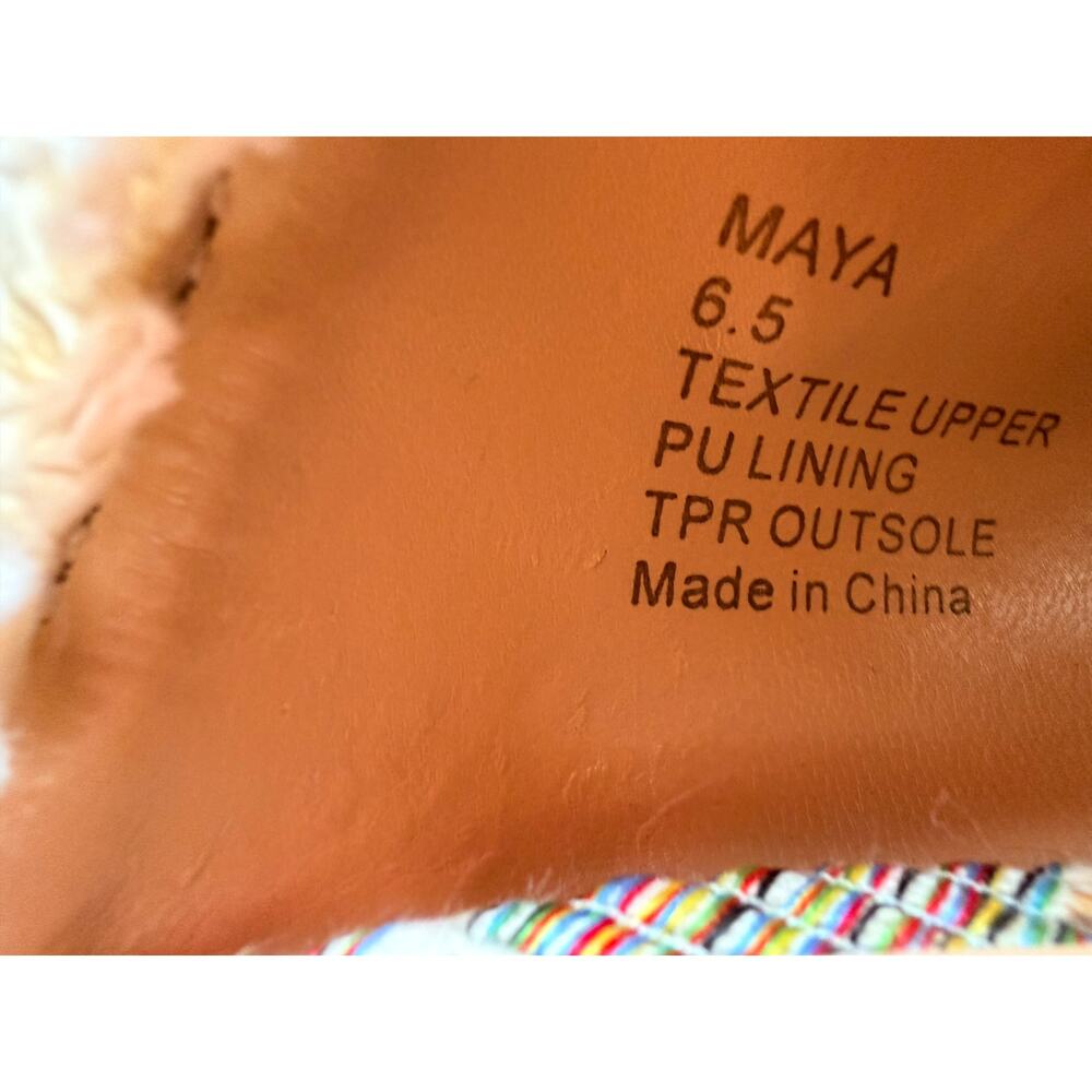 London Rag Maya Woven Textile Mule Heels Size 6.5 - Picture 8 of 9